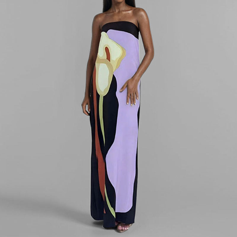 Damen Maxi-Kleid im modernen Kunststil Drune 6