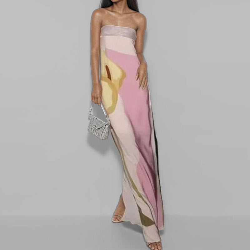 Damen Maxi-Kleid im modernen Kunststil Drune 8