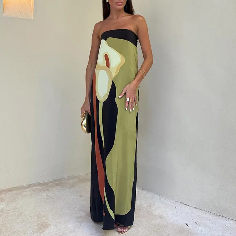 Damen Maxi-Kleid im modernen Kunststil Drune 9
