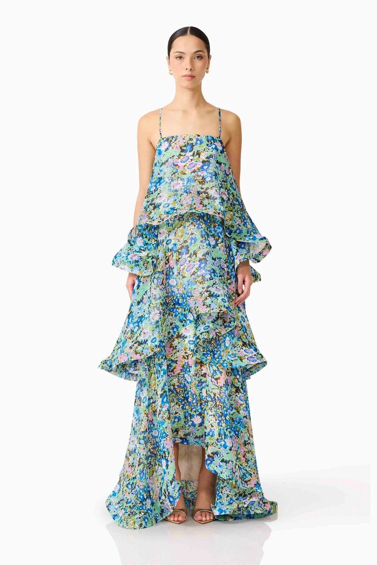 Damen Maxi Kleid mit Volant-details Drune 0