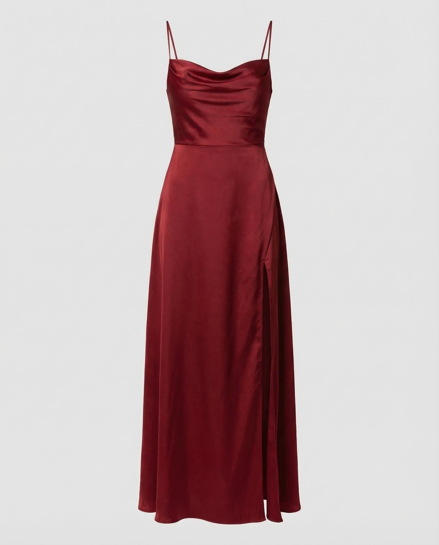 Damen Maxikleid – Elegantes Kleid mit Schlitz & geflochtenem Rücken 0