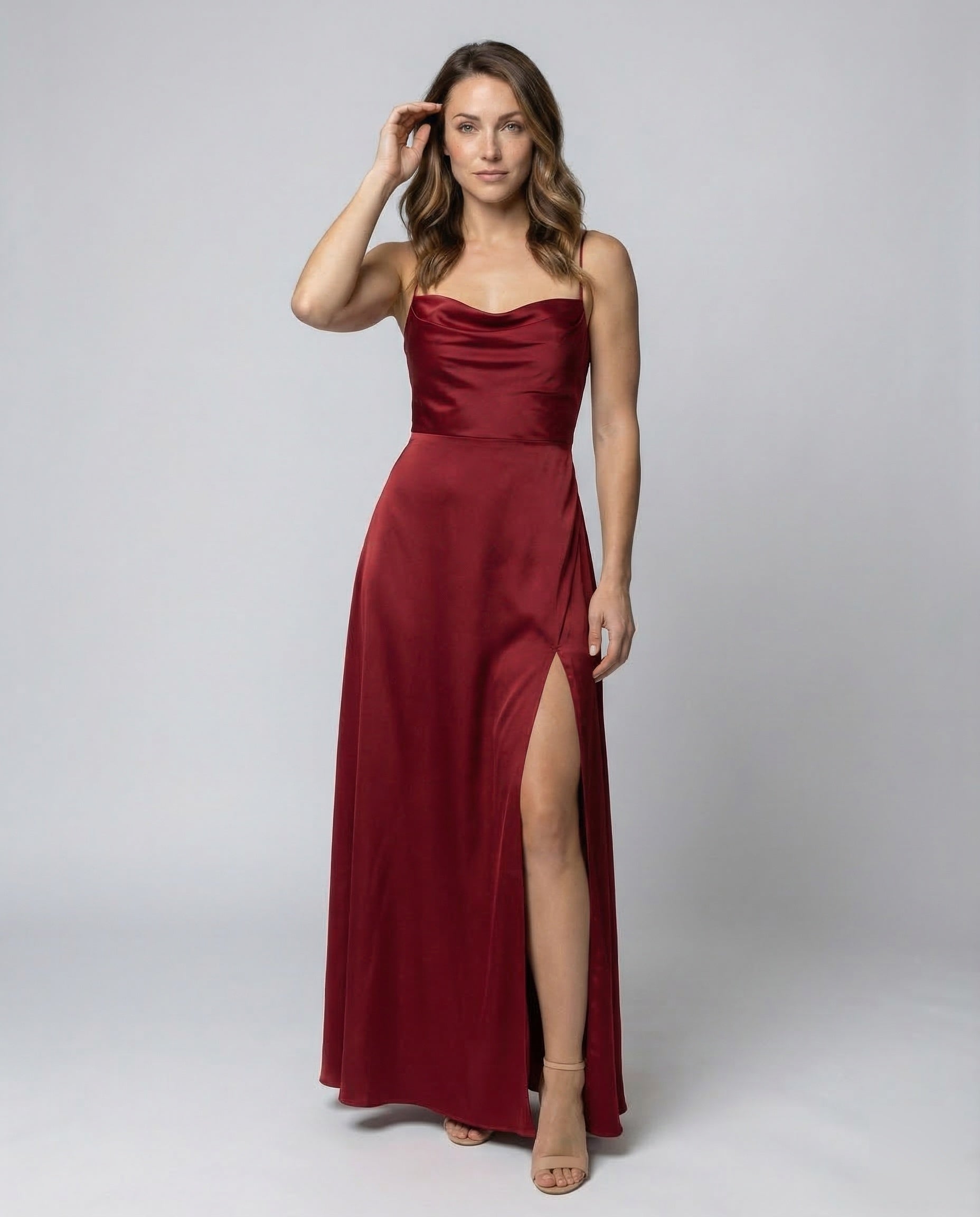 Damen Maxikleid – Elegantes Kleid mit Schlitz & geflochtenem Rücken 8