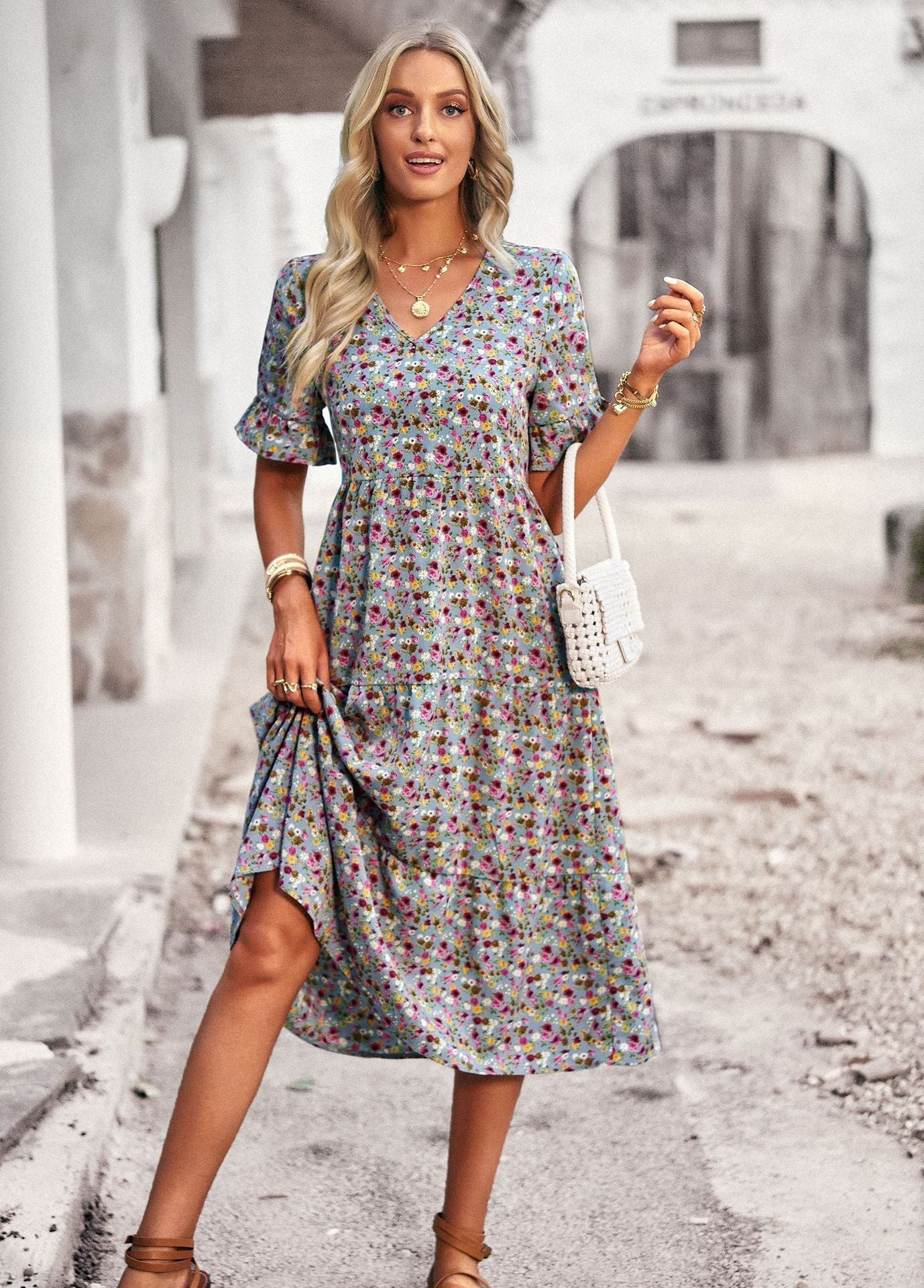 Damen Midikleid – Florales Kleid mit bequemer Passform 2