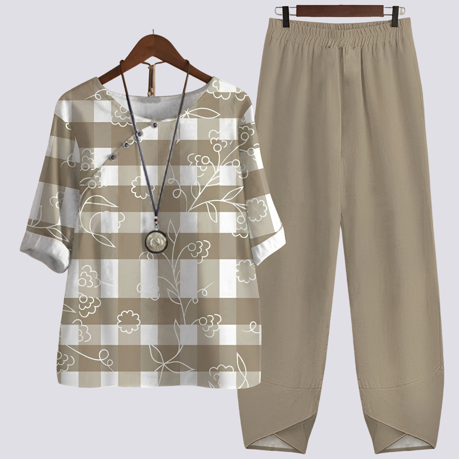 Damen Set – Zweiteiliges Outfit mit modernem Muster 1