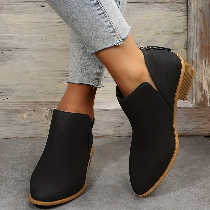 Damen Wildleder Stiefeletten mit niedrigem Absatz 3