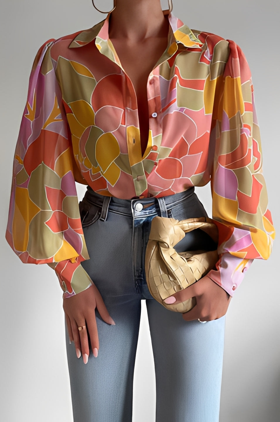 Damenbluse | Laternenärmel & Statement-Look