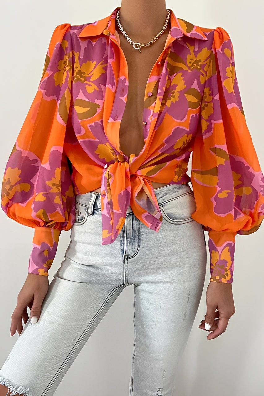 Damenbluse | Laternenärmel & Statement-Look