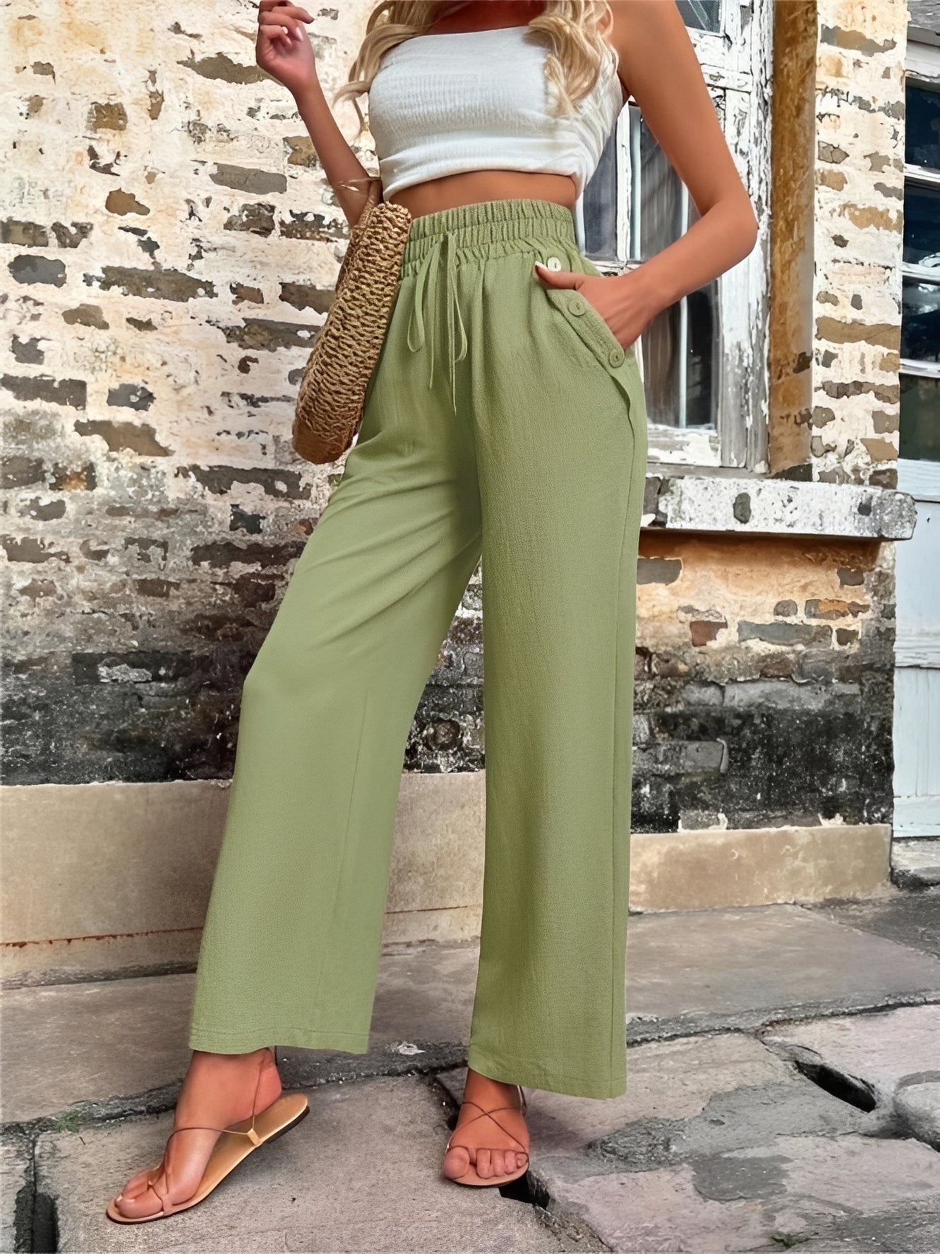 Damenhose | High Waist & Elastischer Komfortbund