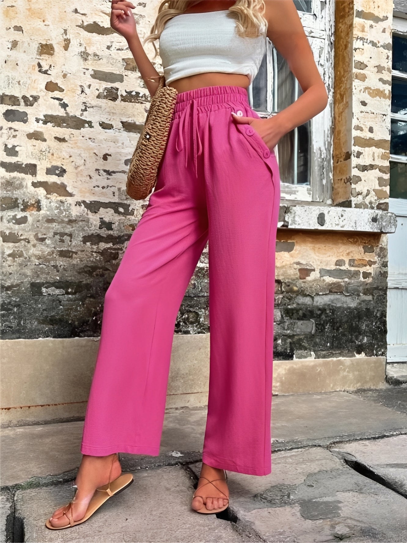 Damenhose | High Waist & Elastischer Komfortbund