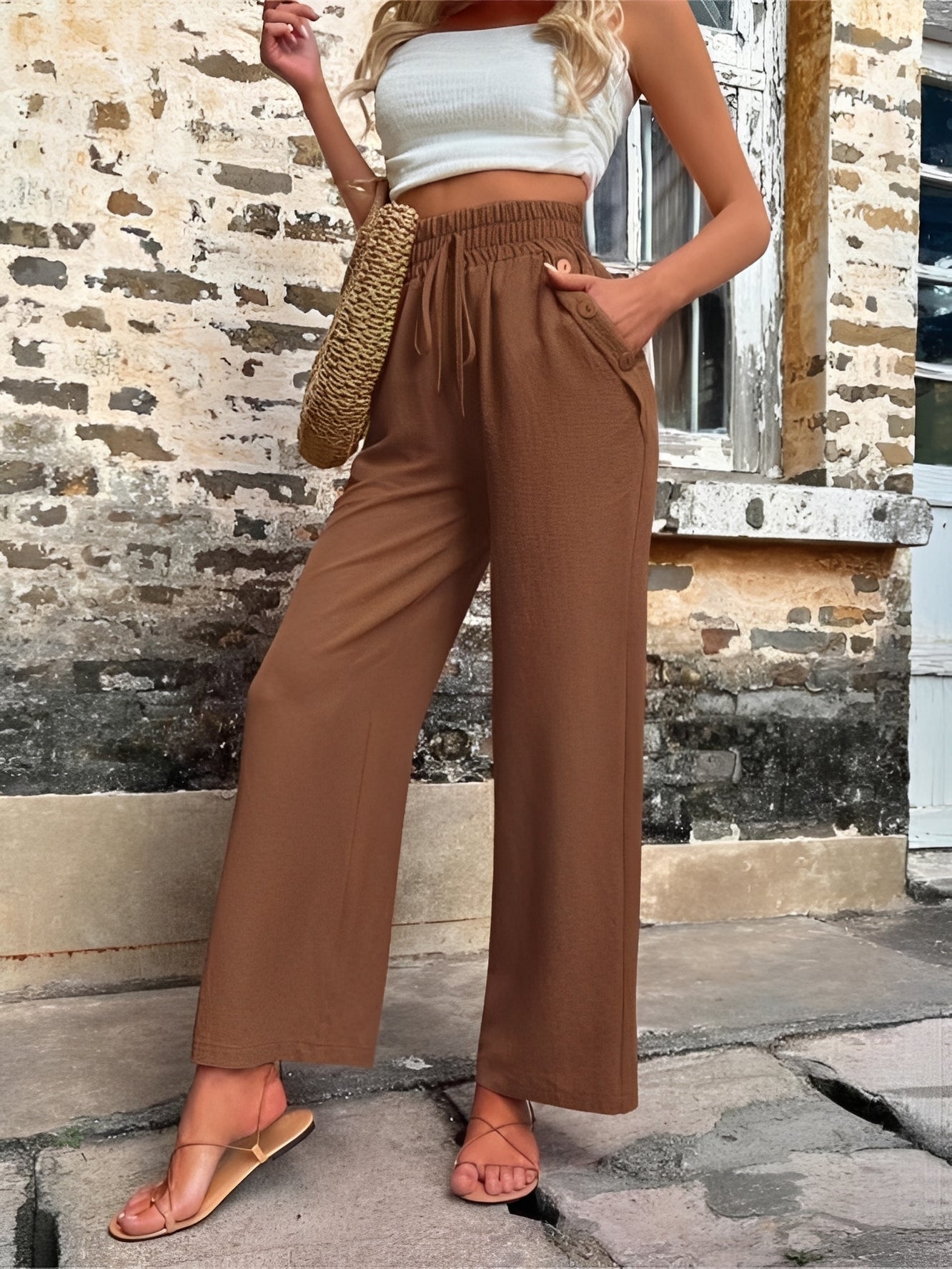Damenhose | High Waist & Elastischer Komfortbund