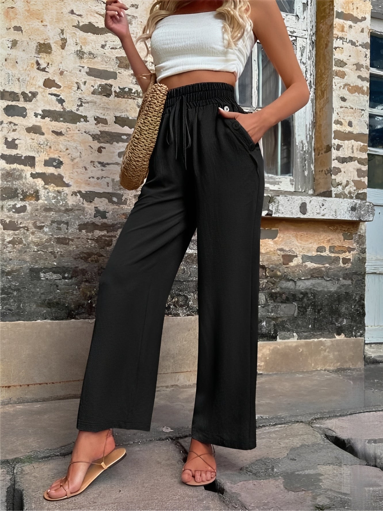 Damenhose | High Waist & Elastischer Komfortbund
