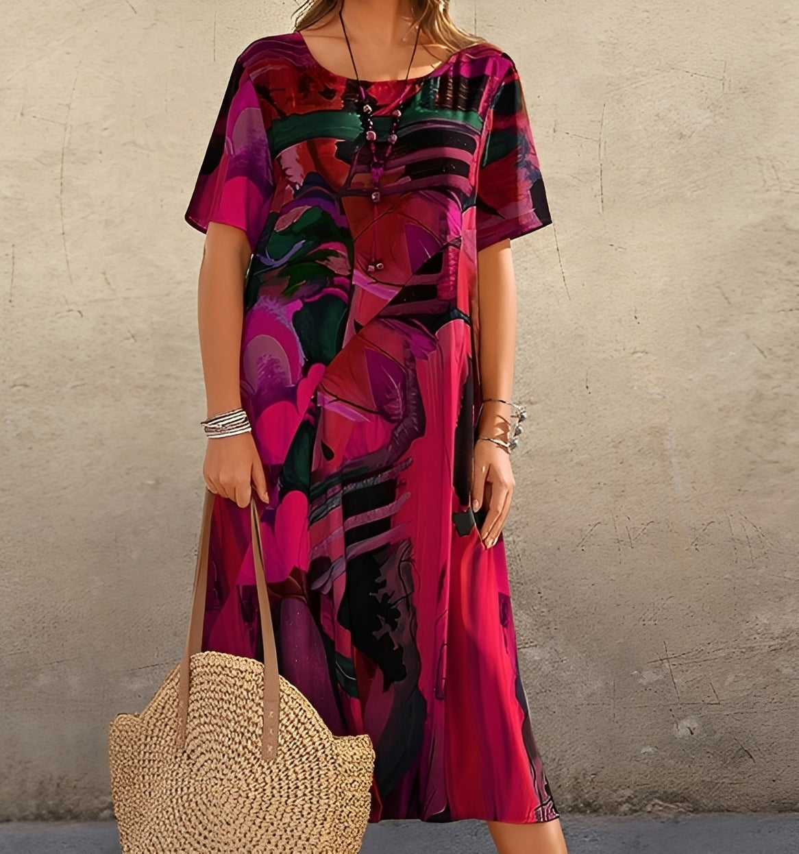 Damenkleid Damen | Lockerer Schnitt & Statement-Print