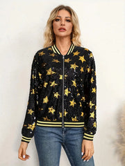 Damenmode Jacke - Lässiger Stil, lange Ärmel, Geometrisches Muster