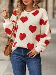 Dianah - Maglione in pelliccia sintetica a tema amore