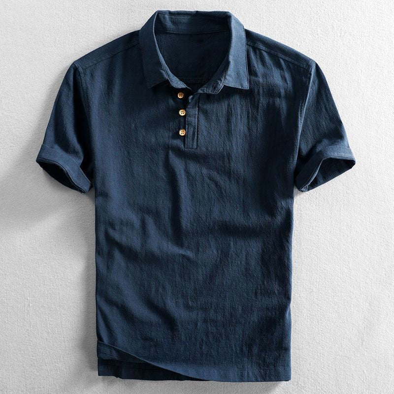 Dominik | Herren Leinen Kurzarm Polo Shirt 0