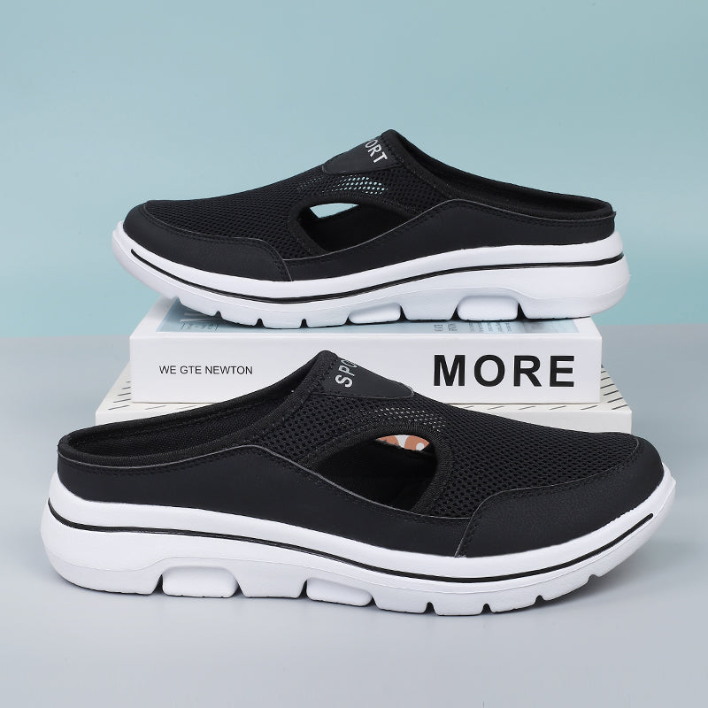 Drune Damen Slip-On-Pantoletten aus Mesh mit seitlichen Ausschnitten 0