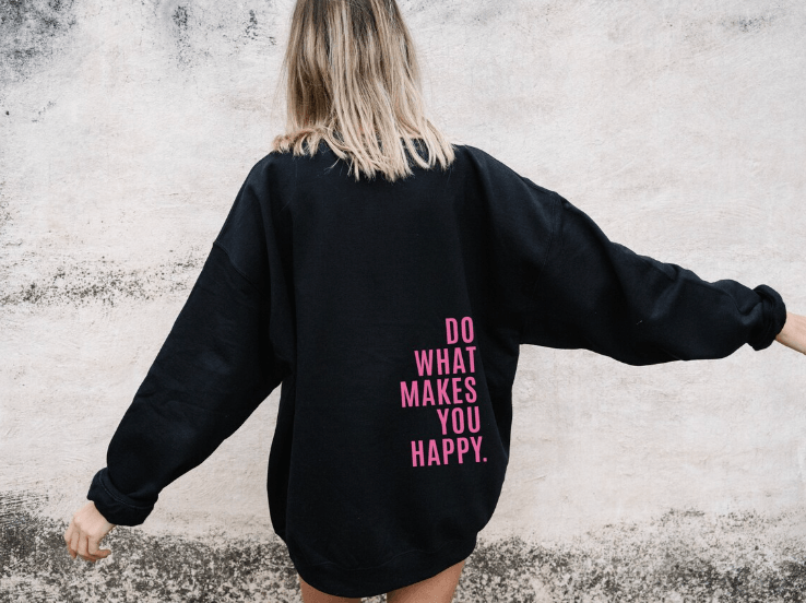 Kapuzenpullover Damen | Motivierender Rückenprint & Oversized-Komfort