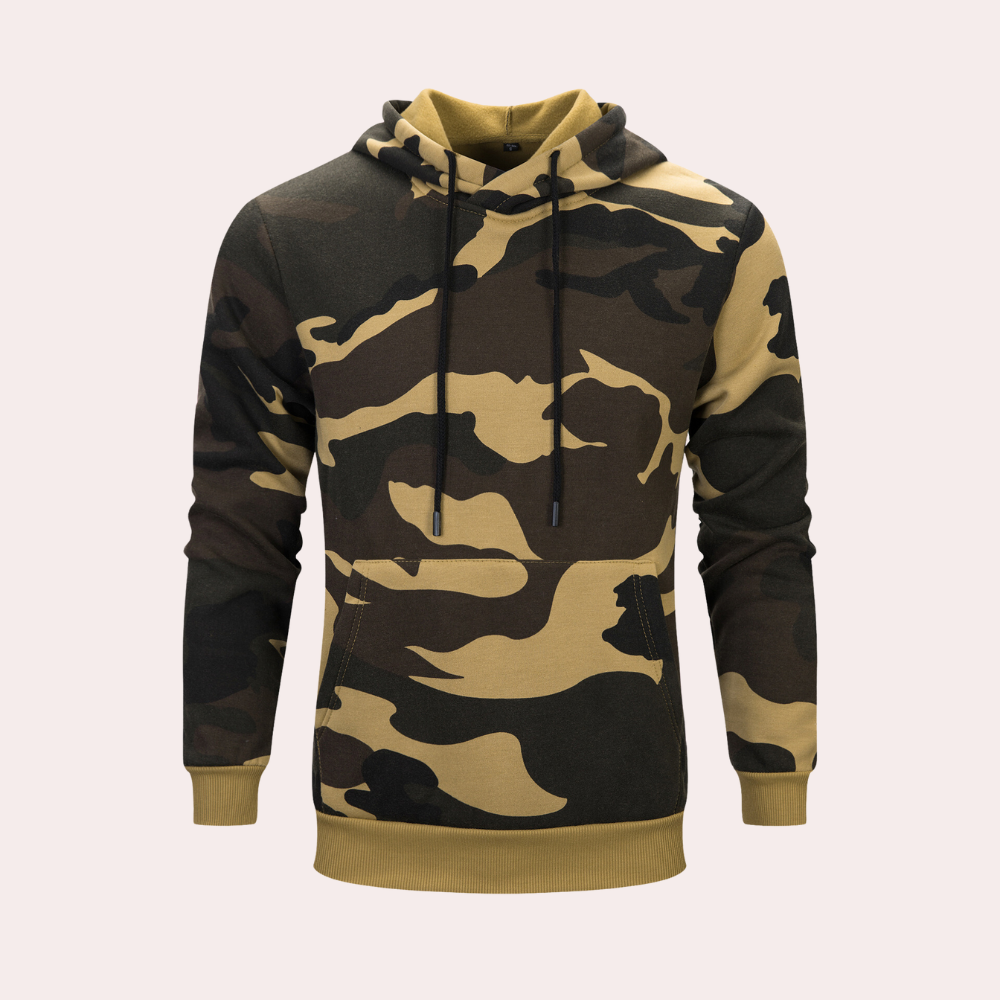 Kapuzenpullover Herren | Camouflage-Print & Kängurutasche