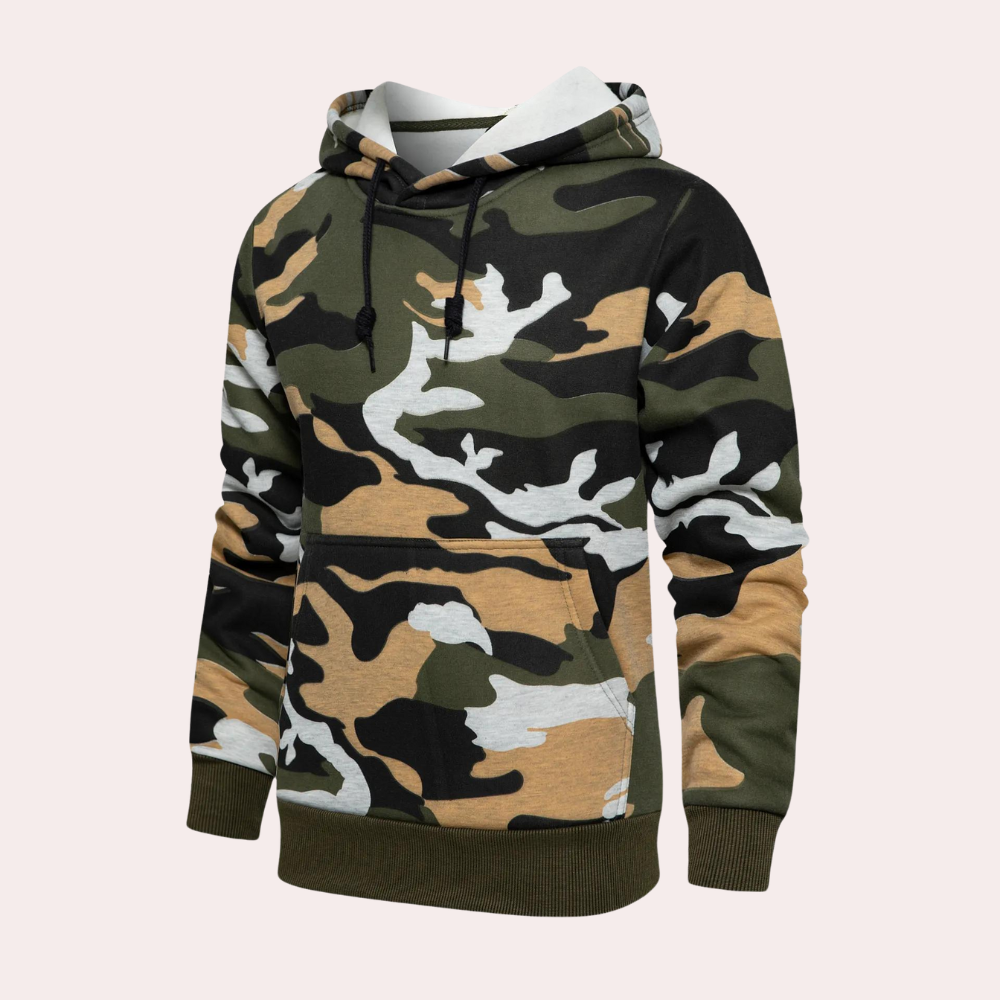 Kapuzenpullover Herren | Camouflage-Print & Kängurutasche