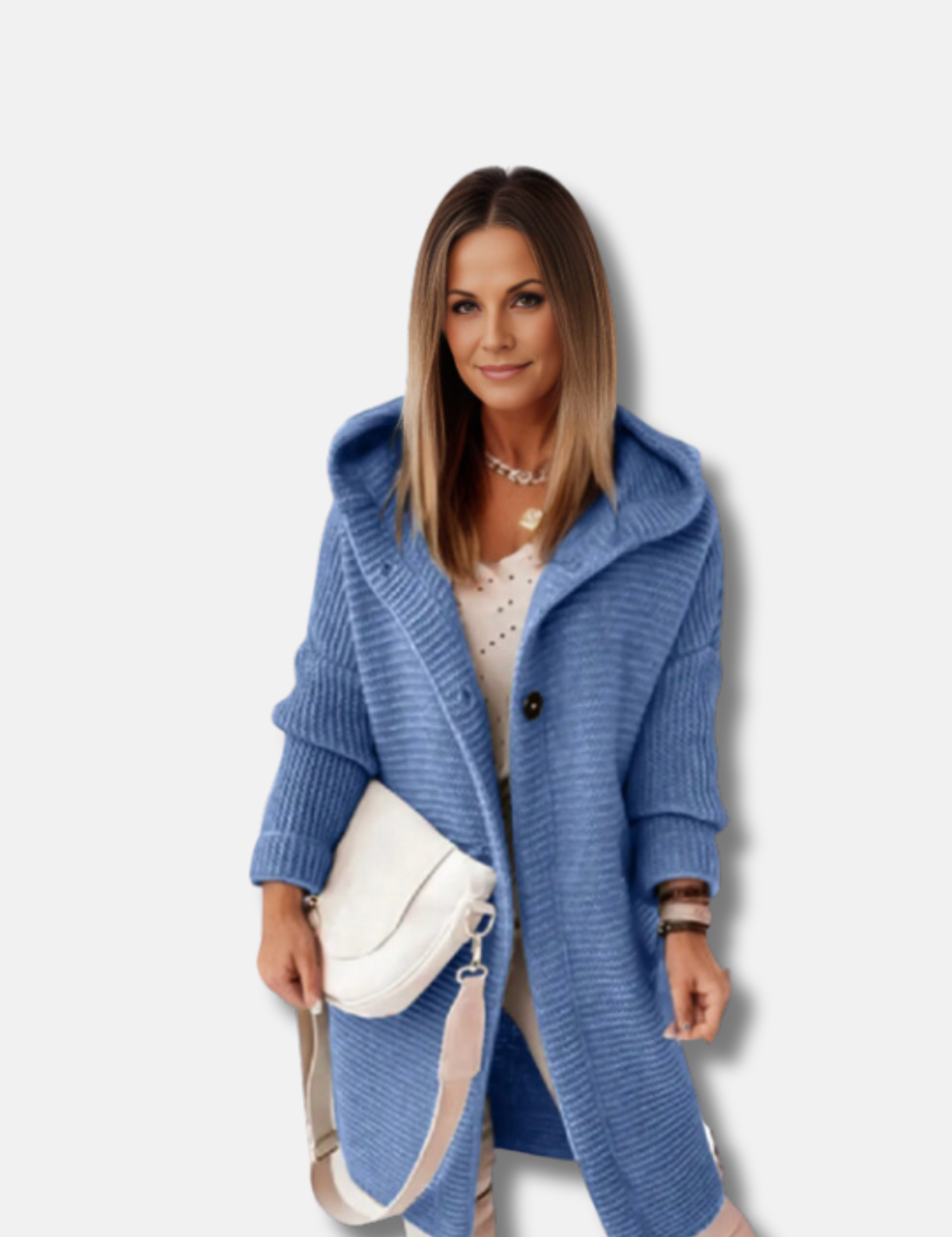 Kapuzenpullover Damen | Longform & Grobe Rippstruktur