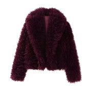 Eden - Giacca in ecopelliccia color bordeaux