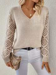 Maglione monocolore traforato per la primavera
