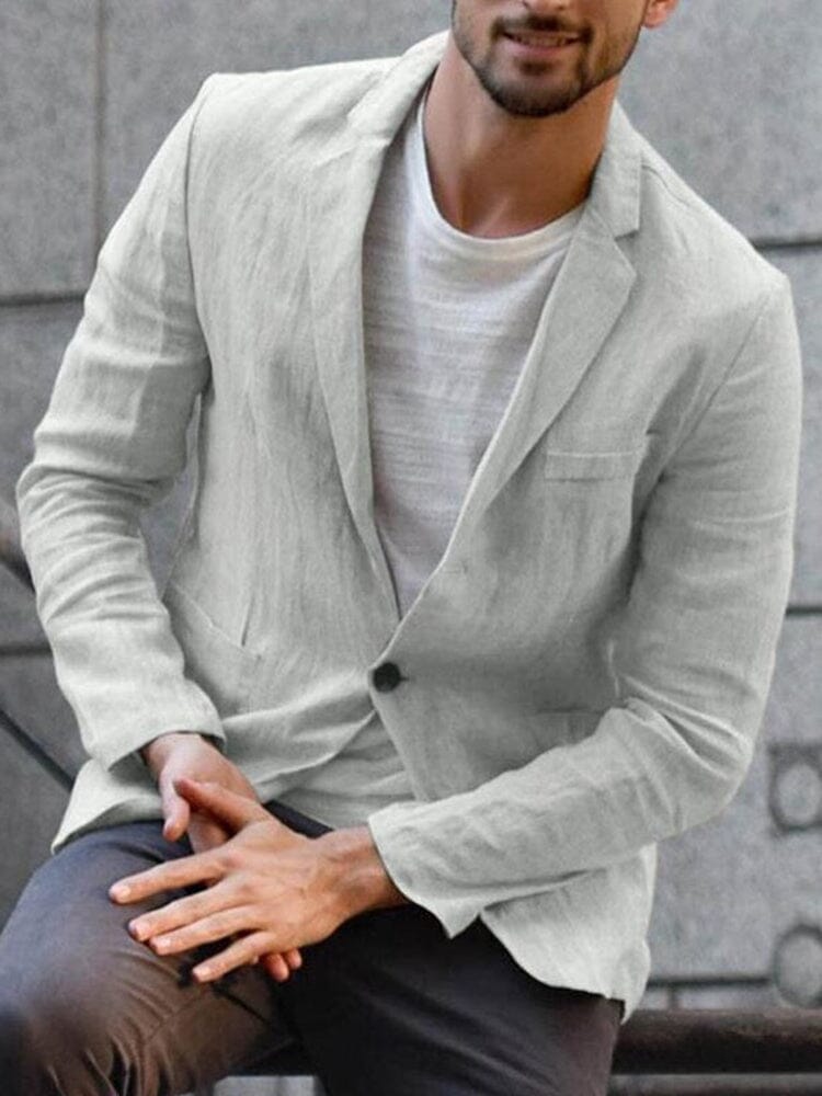 Einreihiger Leinenblazer für Herren 4