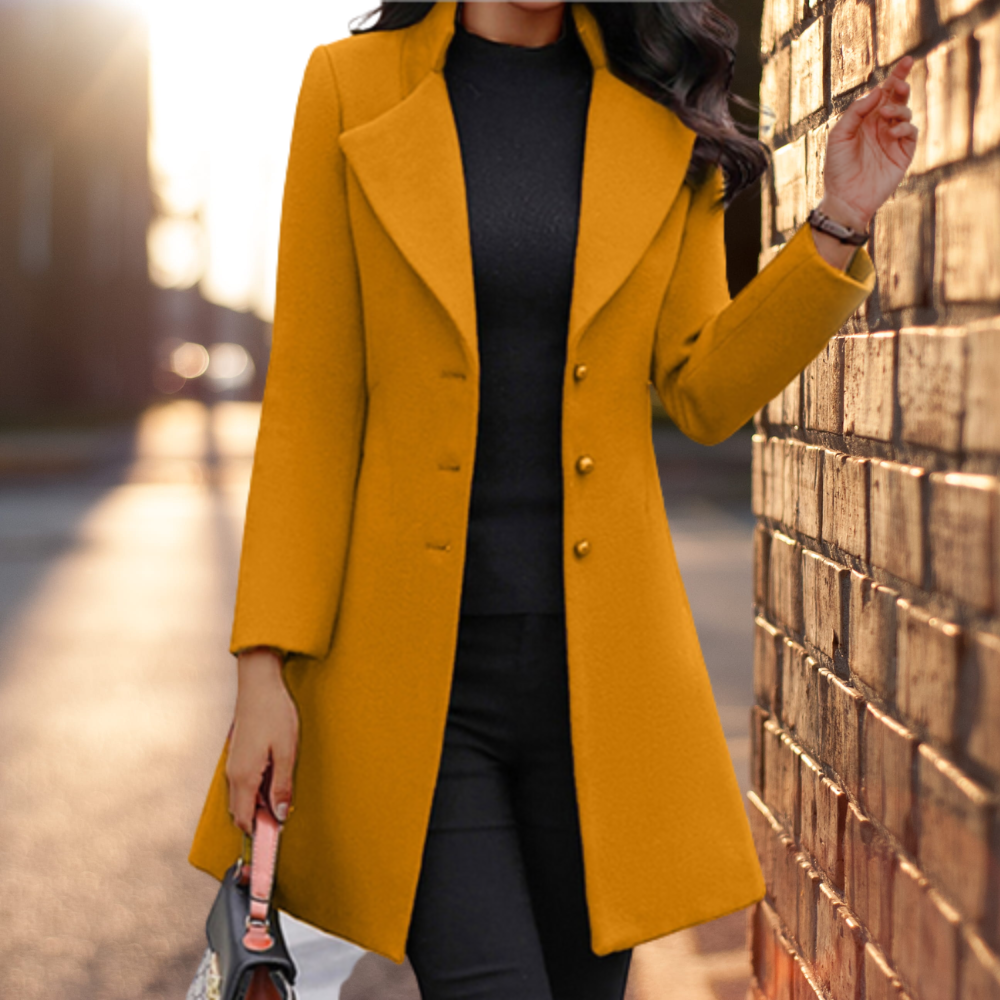Elegante solide lange Jacke Mantel - Lozenda