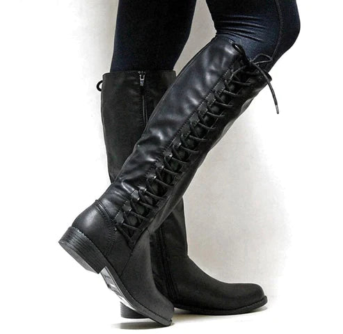 Elegante Lederschnürstiefel mit rutschfester Sohle 0