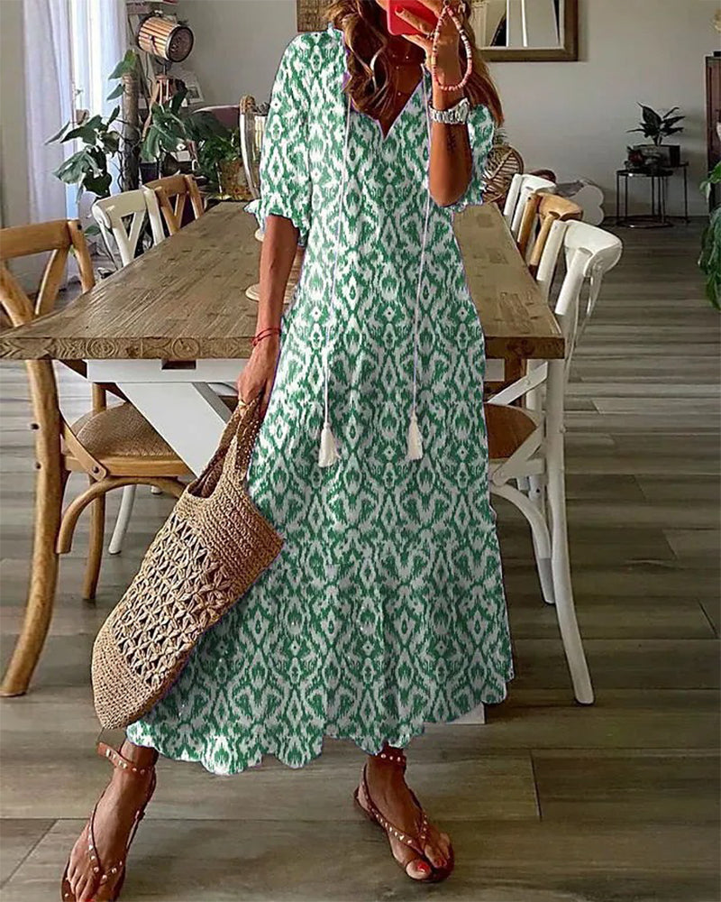 Elegantes Boho-Kleid mit Bauchabdeckung