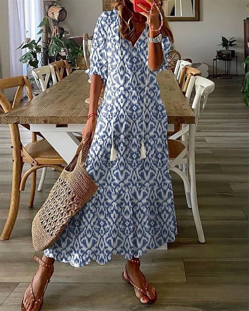 Elegantes Boho-Kleid mit Bauchabdeckung