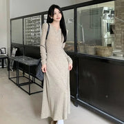 Elegante vestido de punto con diseño vintage