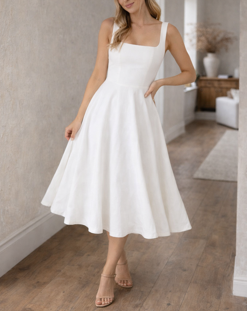 Elegantes Midikleid mit Ausgestelltem Rock für Damen – Zeitloses Ärmelloses Kleid für Besondere Anlässe 7