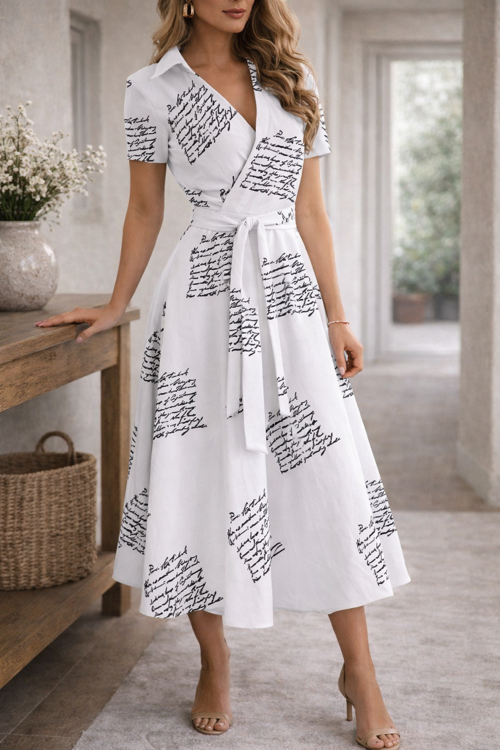 Elegantes Midikleid mit Taillengürtel für Damen – Feminines Swing Kleid für besondere Anlässe 4