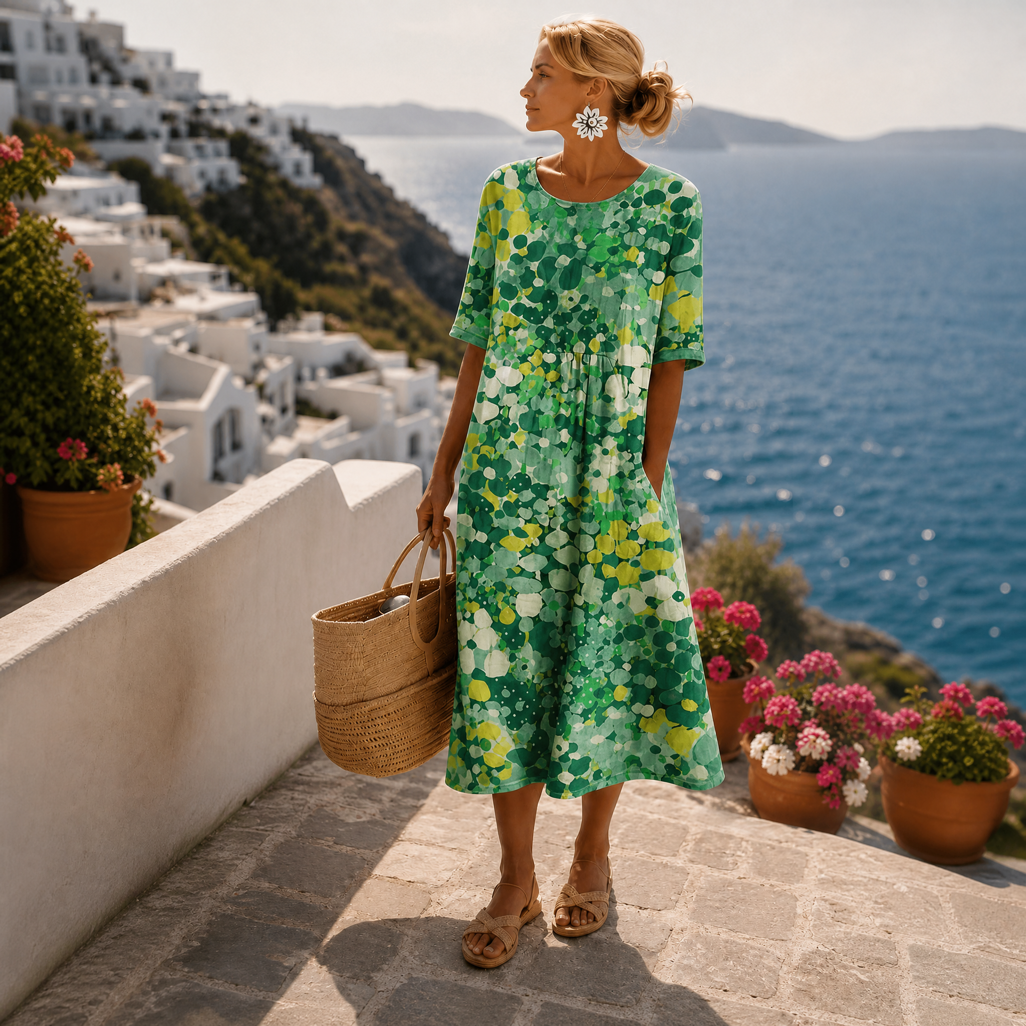 Elena | Luftiges Floral-Midi-Kleid 1