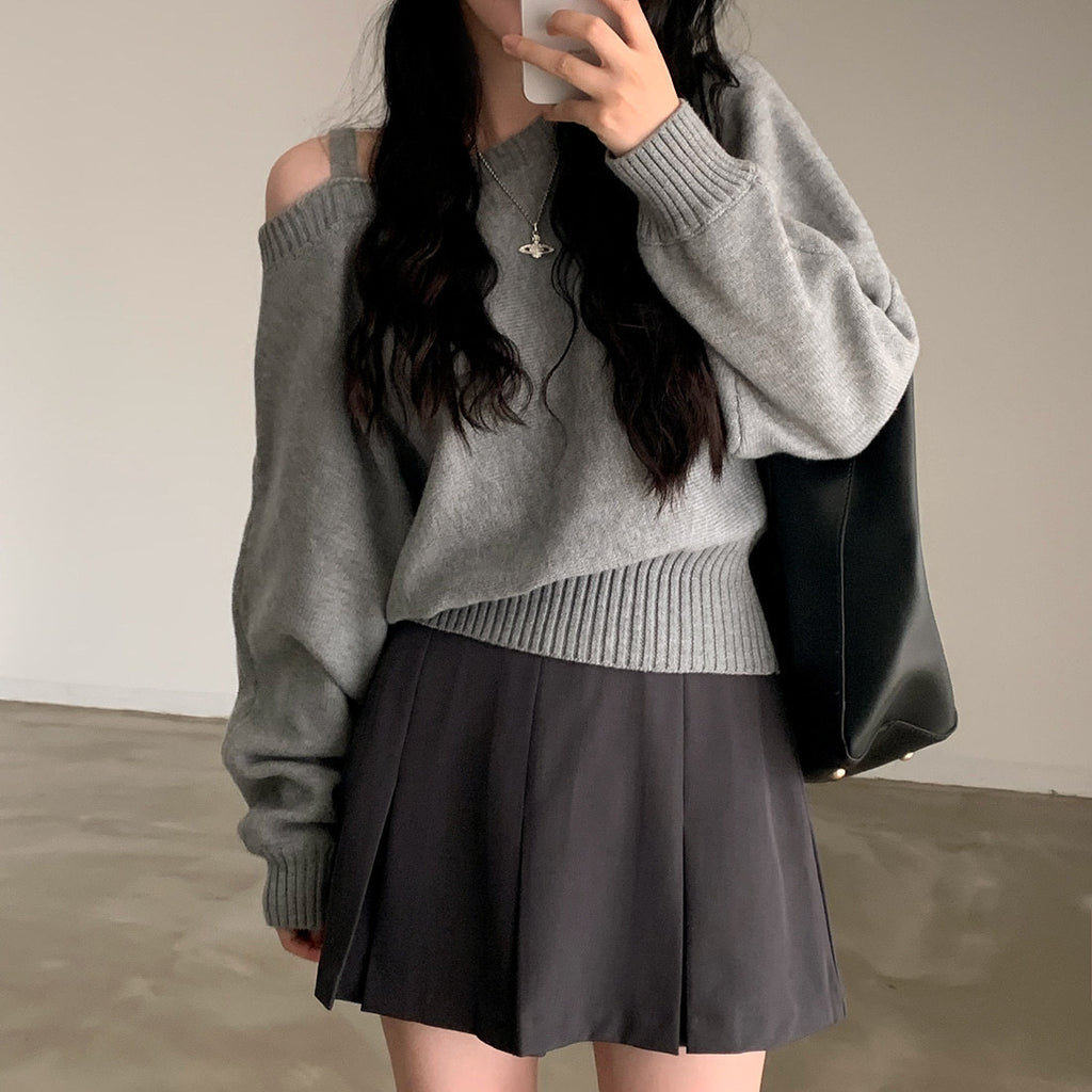 Eloise - Eleganter asymmetrischer Pullover mit einer Schulter