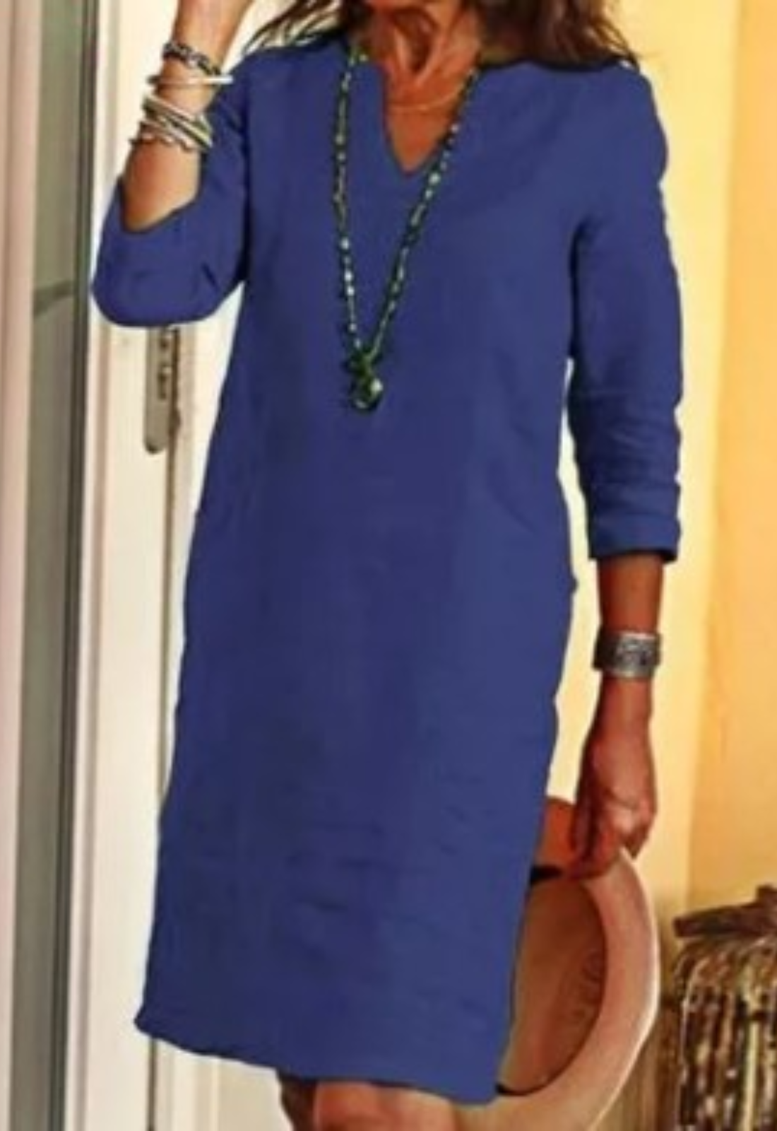 Elvy™ - Elegantes V-Ausschnitt Kleid 11