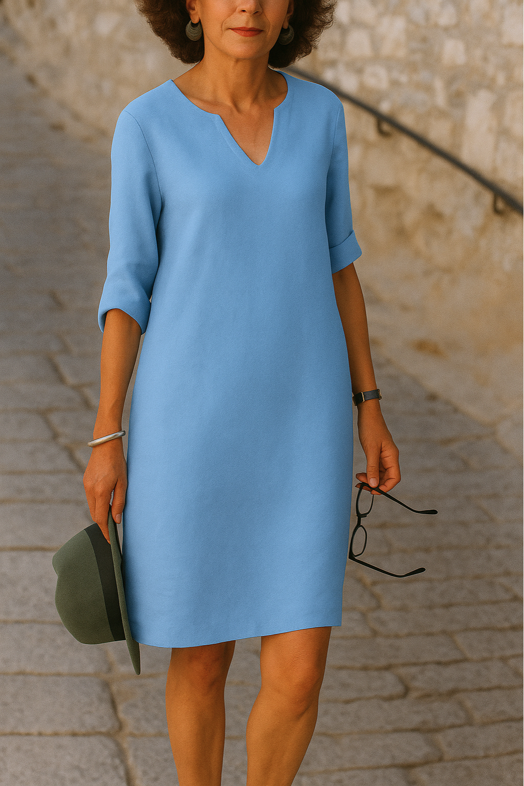 Elvy™ - Elegantes V-Ausschnitt Kleid 4