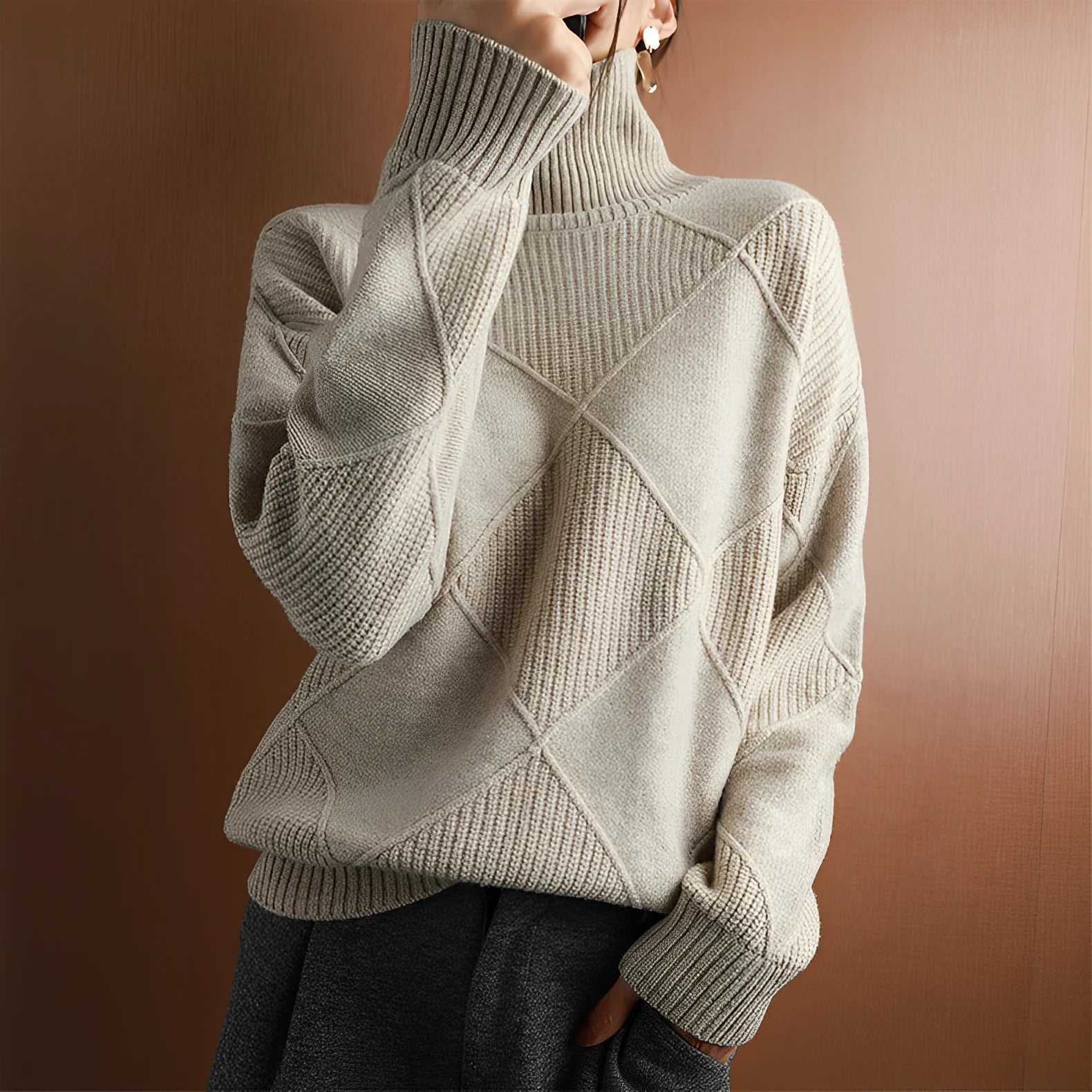 Emilia - Hochgeschlossener Pullover