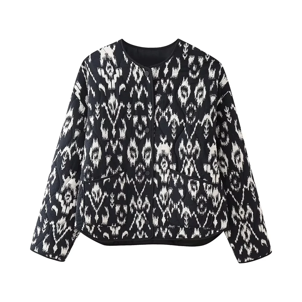 Evangeline - Schwarze Vintage Steppjacke