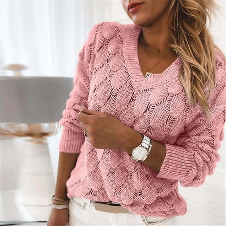 Evelyn - Strickpulli mit V-Ausschnitt