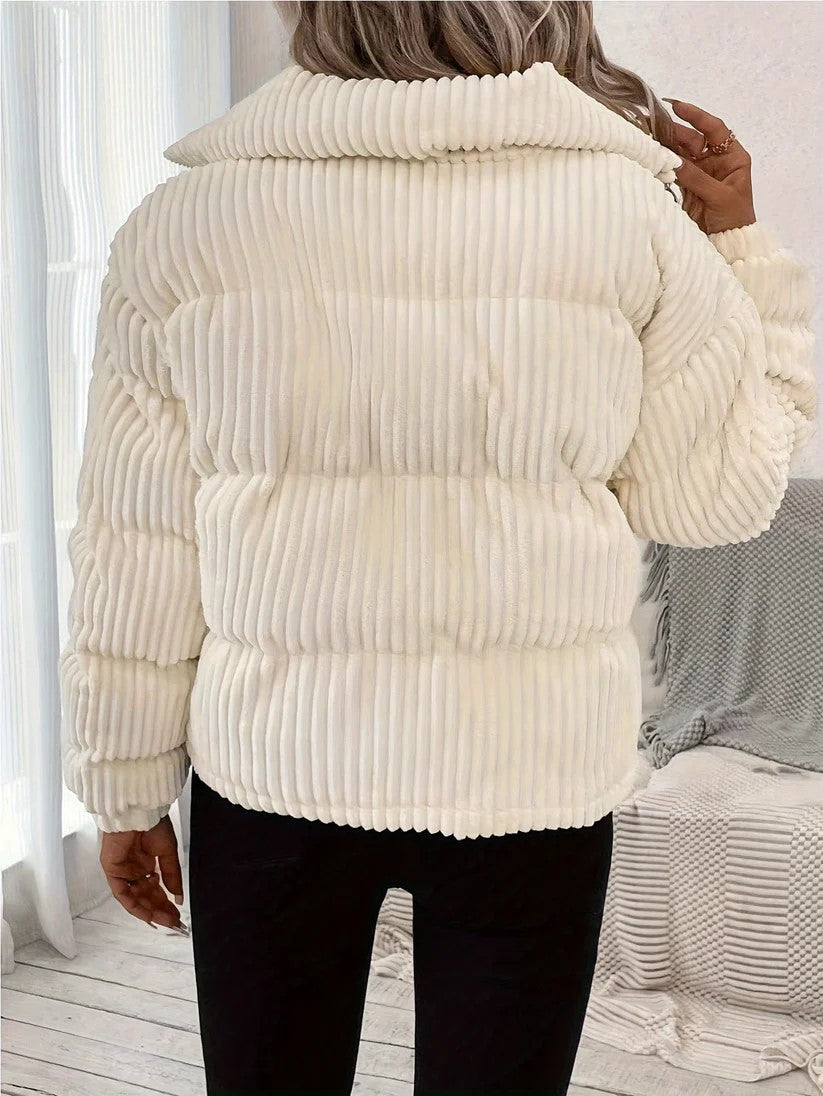 Everly - Elegante beigefarbene Pufferjacke