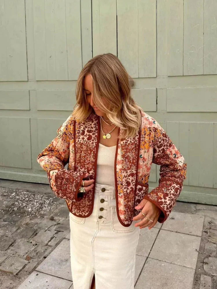 Evianna - Weiche warme Vintage Karojacke