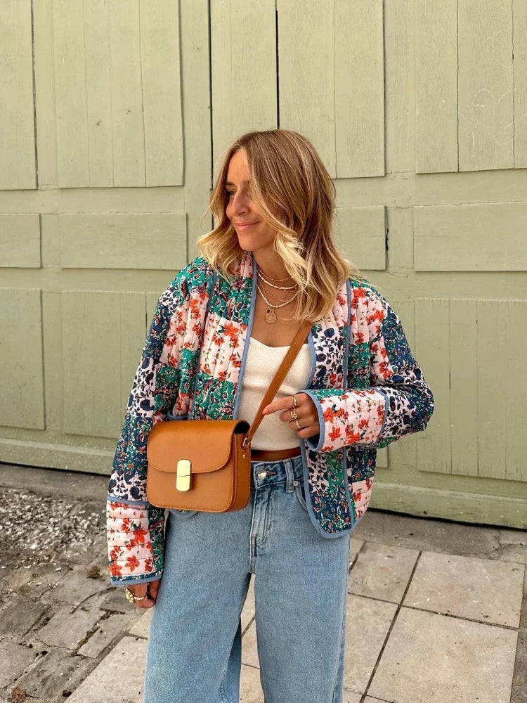 Evianna - Weiche warme Vintage Karojacke