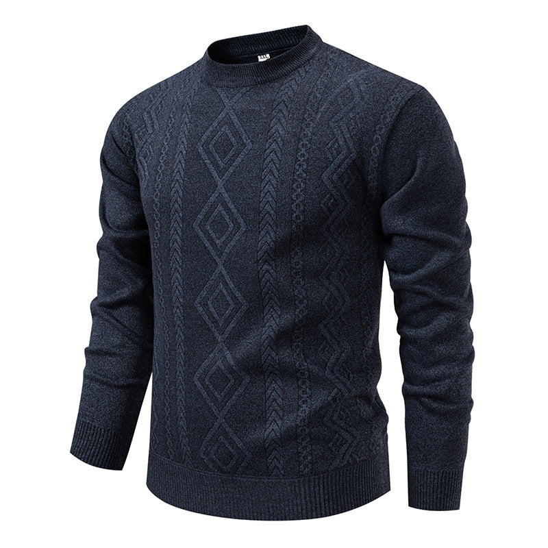 Feinstrick-Pullover Herren | Rautenmuster & Formstabiler Rundhals 2