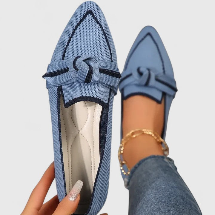 Felicia | Damen Orthopädische Spitz Zulaufende Knoten Loafer 1