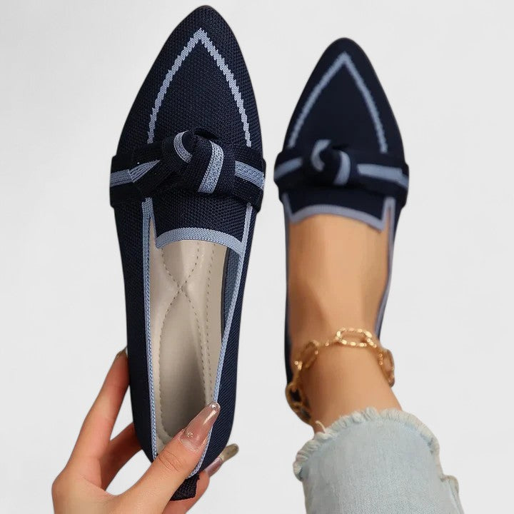 Felicia | Damen Orthopädische Spitz Zulaufende Knoten Loafer 4