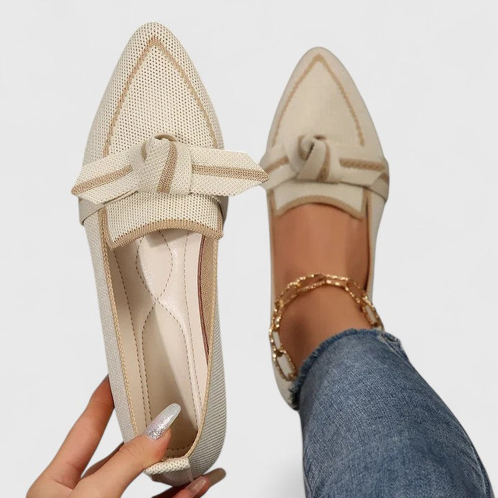 Felicia | Damen Orthopädische Spitz Zulaufende Knoten Loafer 6