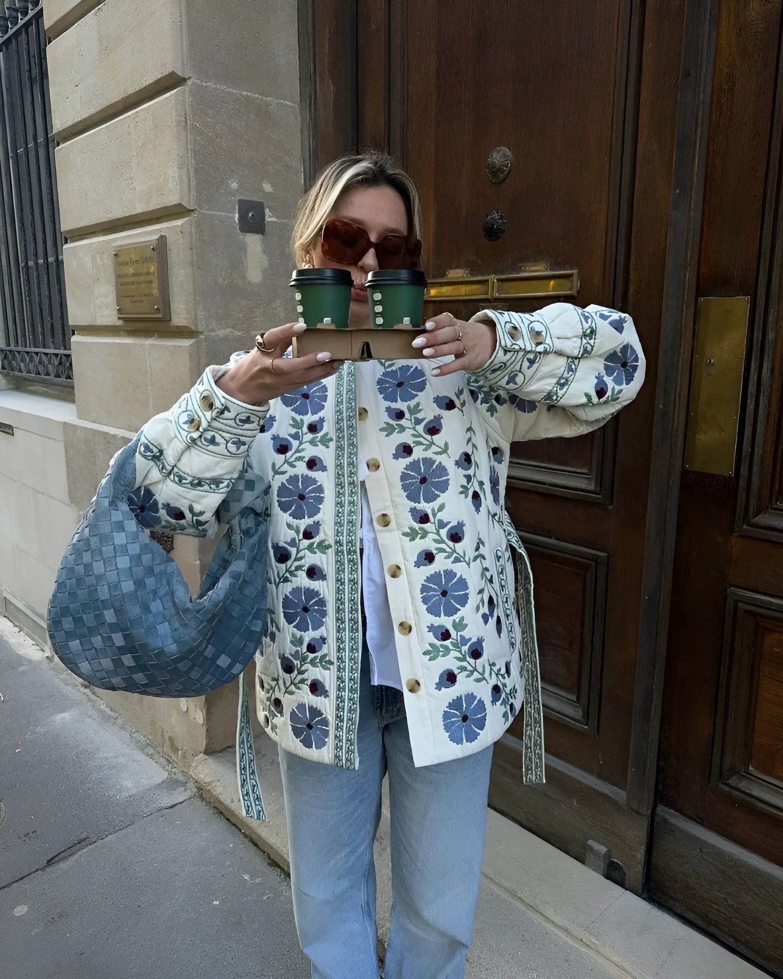 Fiona - Schicke Vintage Jacke mit Blumenmuster aus Baumwolle