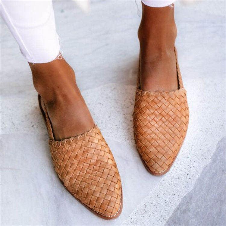 Flache Schuhe Damen | Geflochten & Elegant